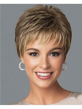 Light Blonde Short Pixie Wig - Natural Layered Womens Hair